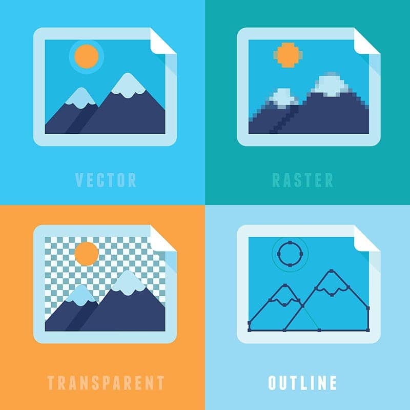 Vector Flat Icons Different Image Formats